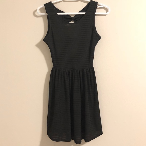 LBD semi sheer sleeveless black mini dress - Picture 3 of 9